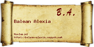 Balean Alexia névjegykártya